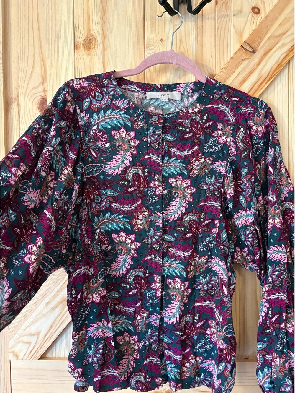 Loft Floral Button-Up Blouse Size XS